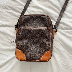 Louis Vuitton Brown and Tan Monogram Crossbody Bag comes with box